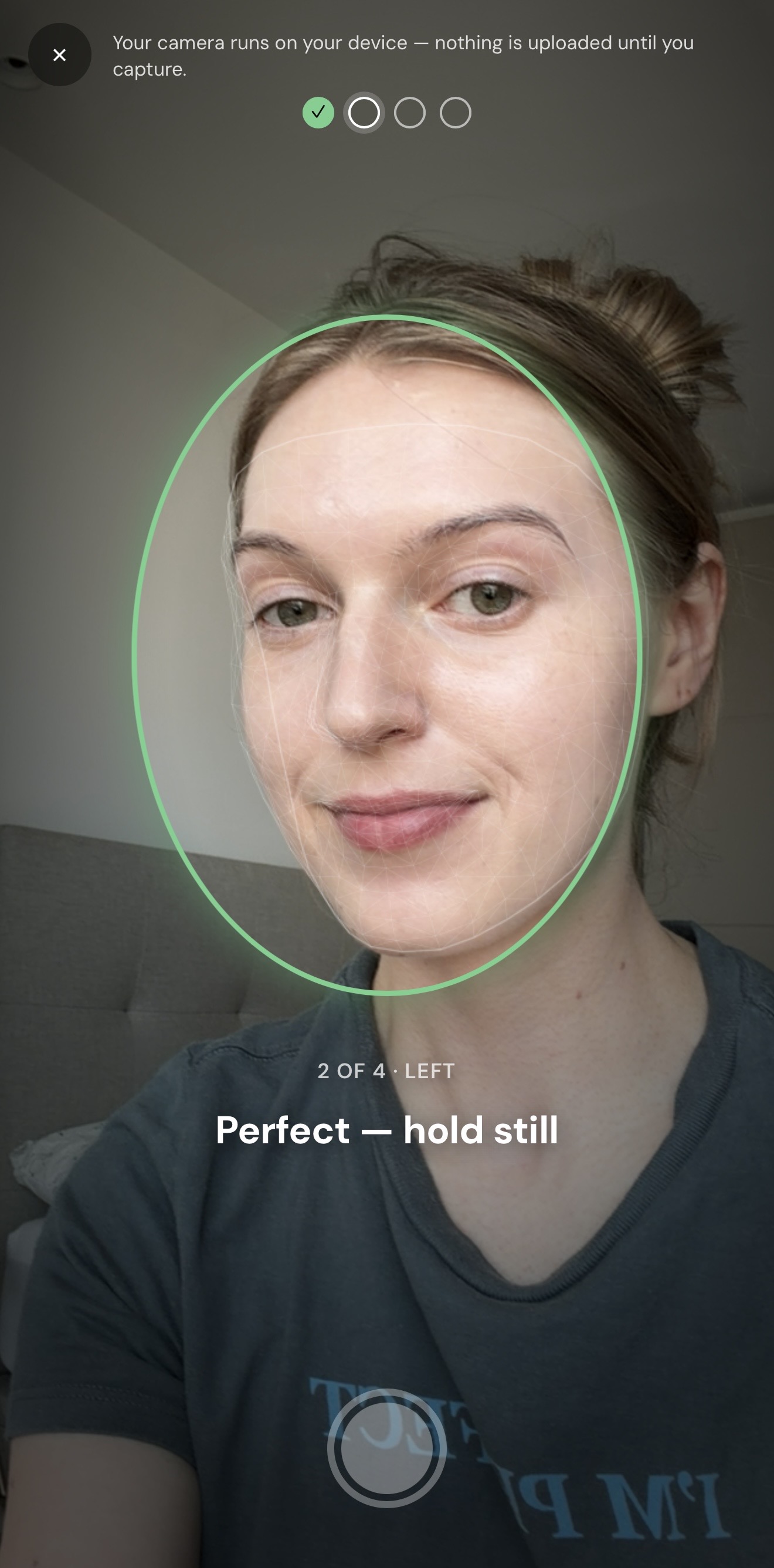 Guided face scan in progress